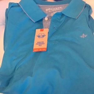 NEW XL DOCKERS TEAL SIG PERFORMANCE POLO SMART 360